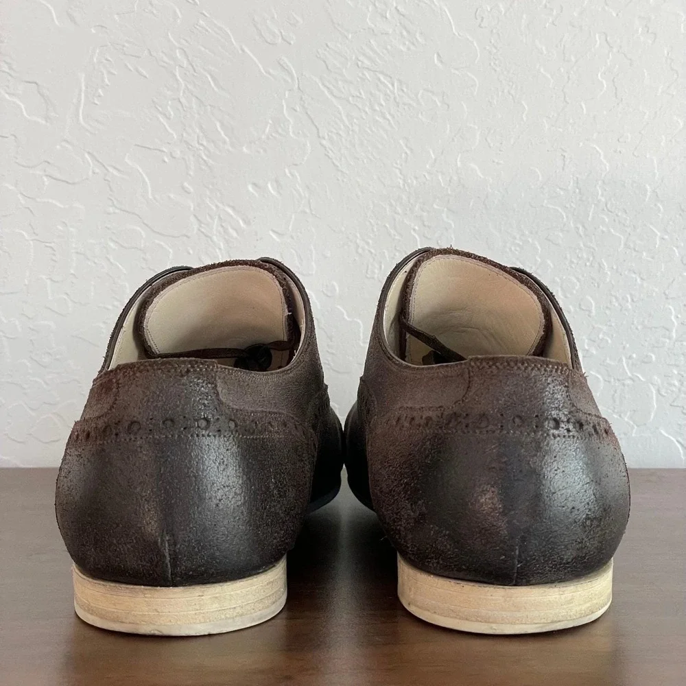 Dolce‎ & Gabbana Francesina Crosta Cera Oxford Men 8.5 Brown Suede Brogue